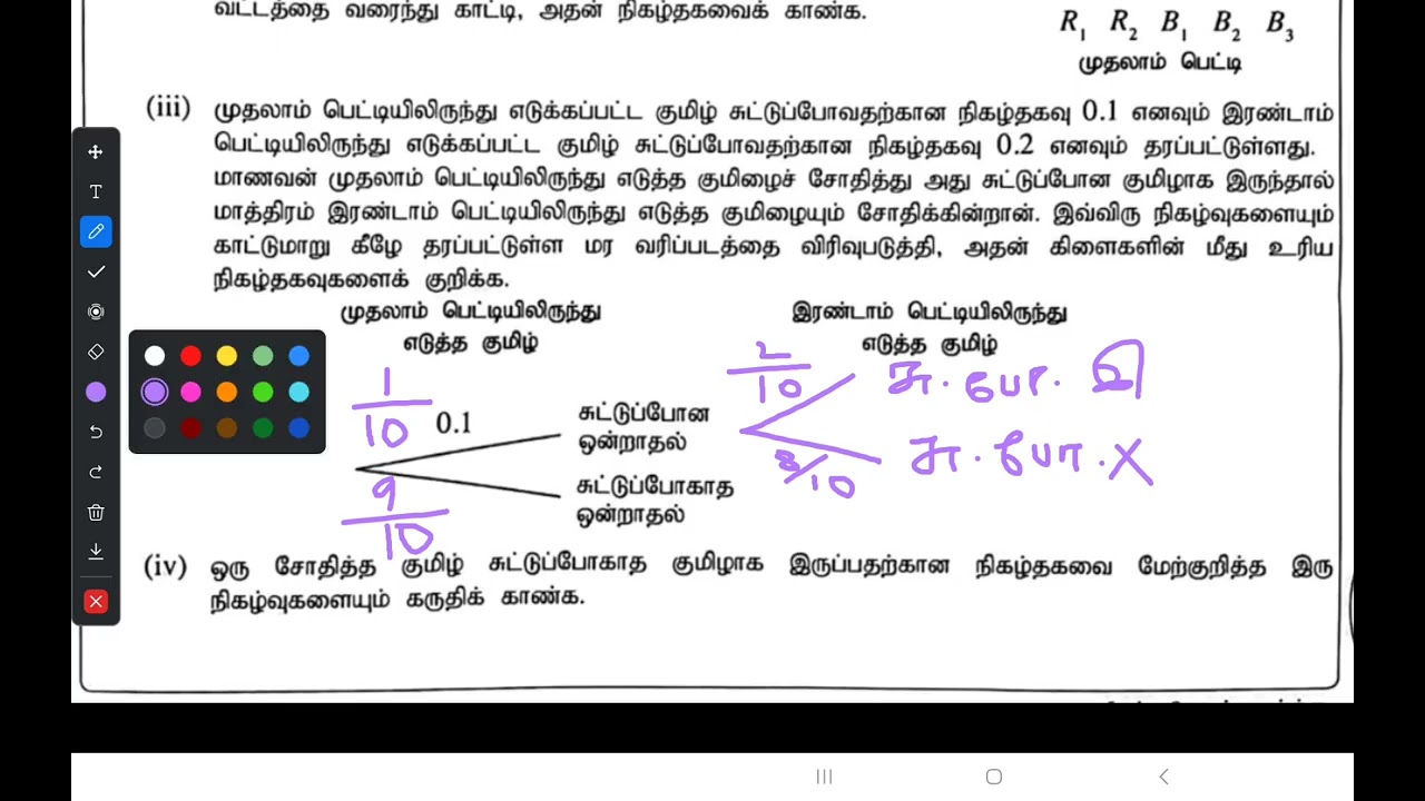 மரவரிப்படம், நிகழ்தகவு , GCE OL Maths Past Paper 2023/ 2024, Tree diagram,  Probability