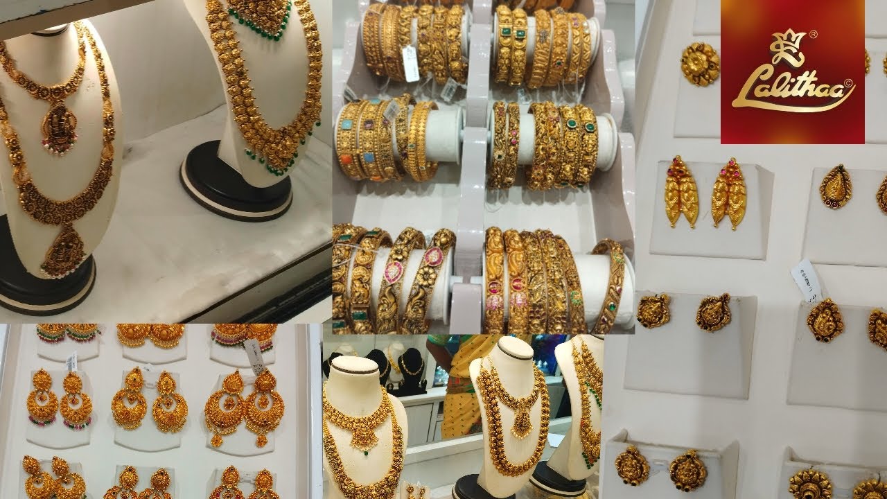 Lalithaa Jewellery Antique & Temple Jewellery Collections || Jhumkas || Necklace || Haram|| Bangles