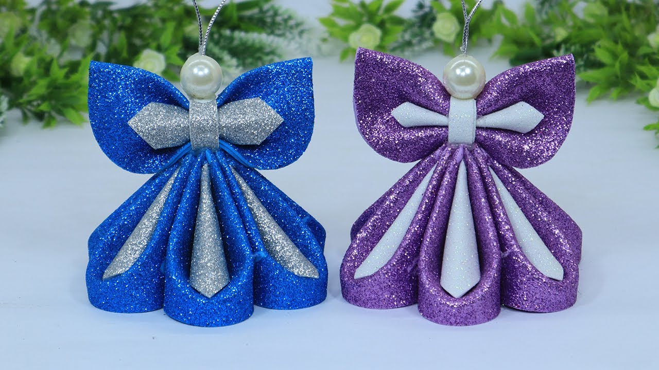 EVA Glitter Foam Paper Angel Ornaments Christmas Tree Decorations 🎄 DIY Christmas Angels