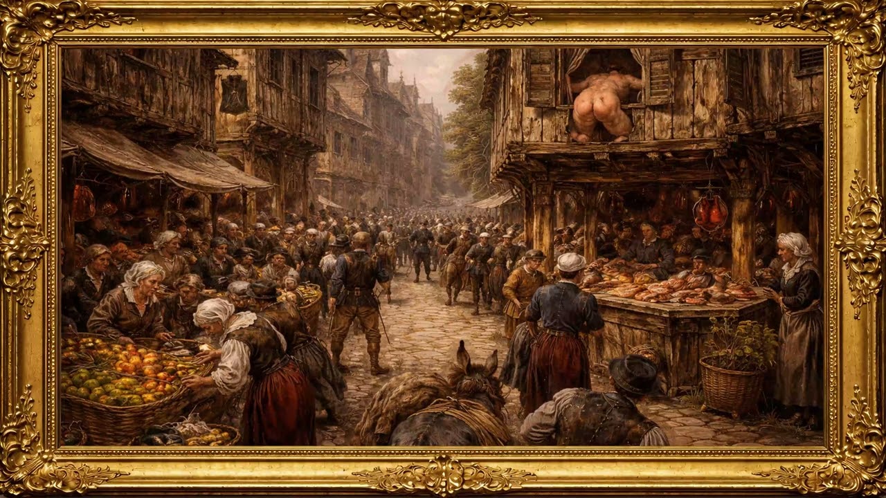 4K TV Art | Classical Village Painting for Frame TVs (Look Closer)