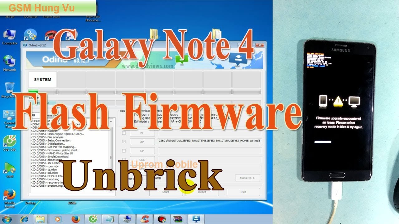 Samsung Galaxy Note 4 -N910T Flash firmware Unbrick by Odin3.