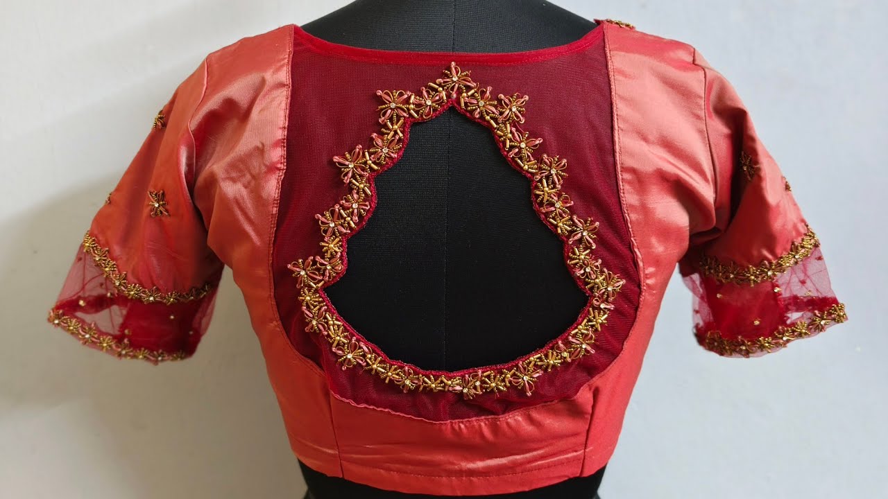Cutting net in back cut work blouse ♥️ DM 9486227980 #aariworkblouse #aariblouse #mirary #madurai 