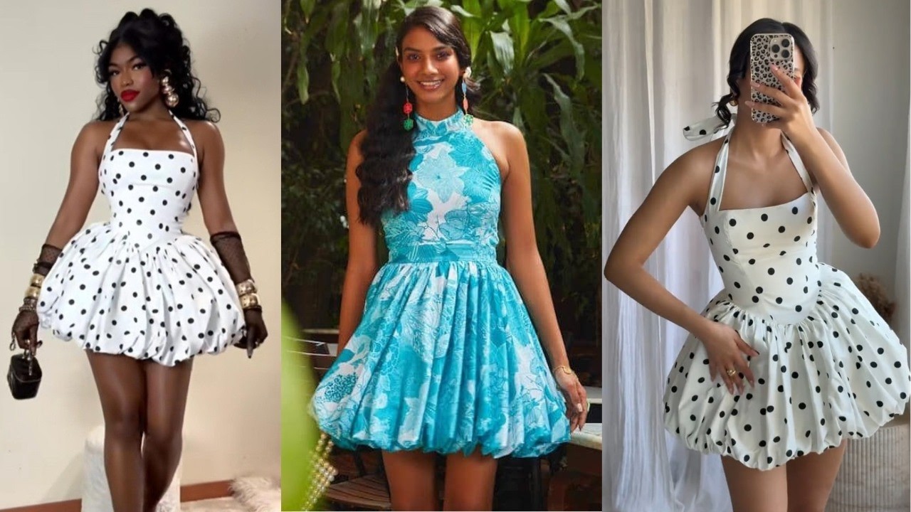 How to Cut and Sew This Trendy bubble DRESS From Scratch!!!