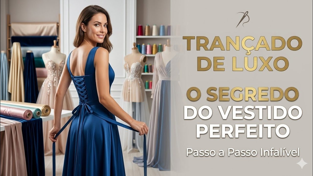 DIY Como fazer Trançado em Vestidos de Festa_Costura Passo a Passo I Atelier Gisleide Novelo