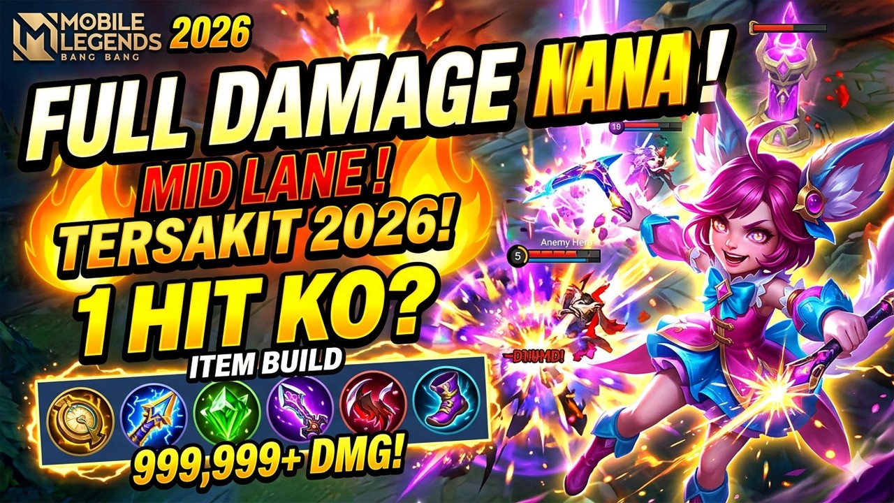 Build nana tersakit 2026 ! Nana mid lane full damage 2026 mematikan | gameplay MLBB