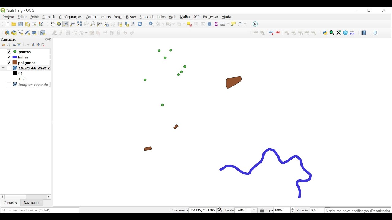 Criando camadas vetoriais (polígonos, linhas e pontos) no QGIS