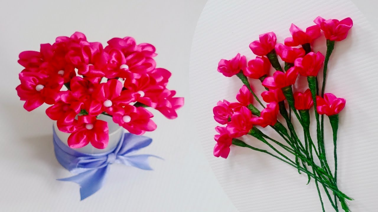 DIY Satin Flower |  Easy Flower Making | Little Flower Tutorial | Hand Embroidery Flower