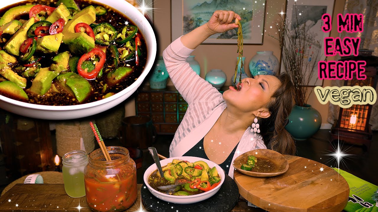 🧑🏻‍🍳 RECIPE MUKBANG • #vegan PICKLED AVOCADO • (비건 아보카도장)