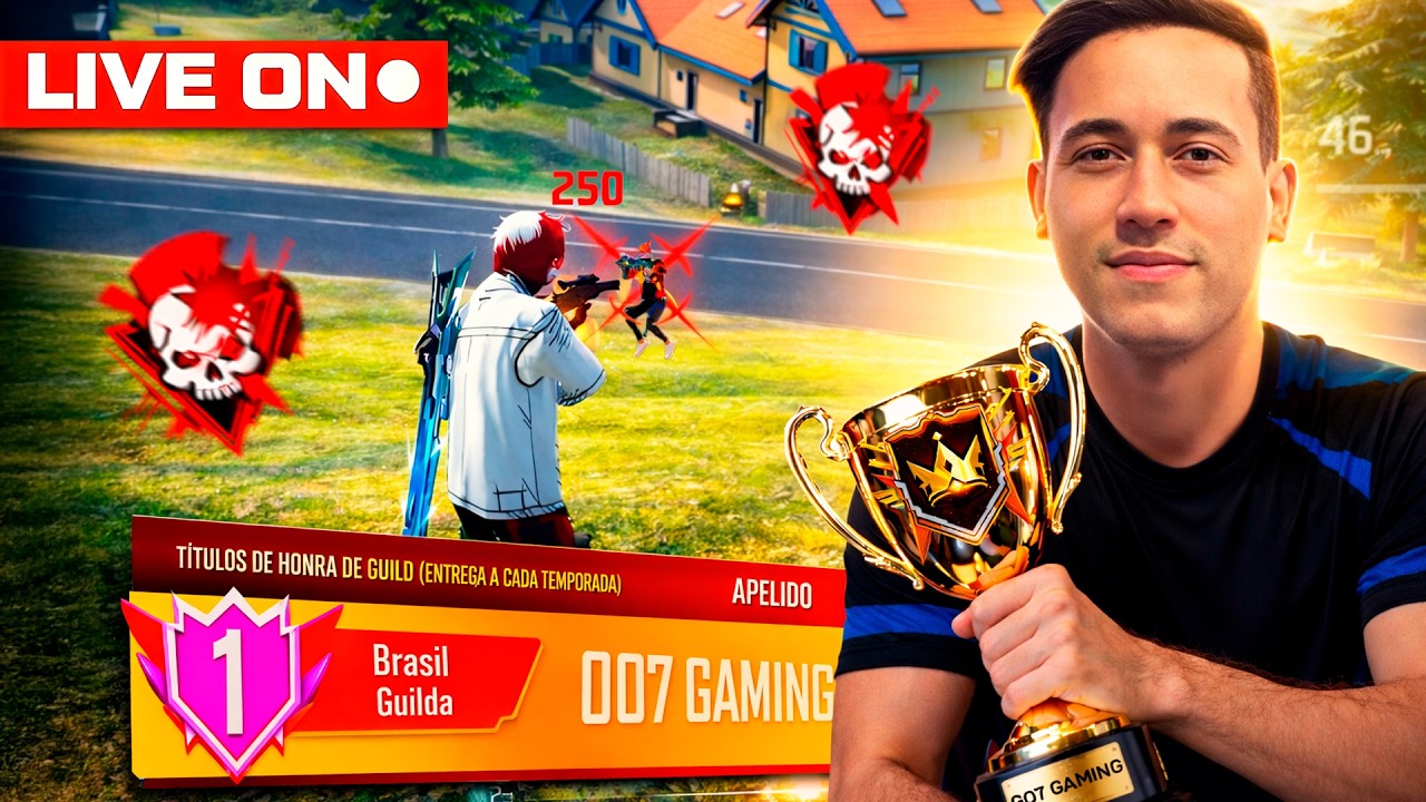 007 GAMING TOP 1 GUERRA DE GUILDAS 🔴 FREE FIRE AO VIVO 🔴 LEVELUP FF MOBILE