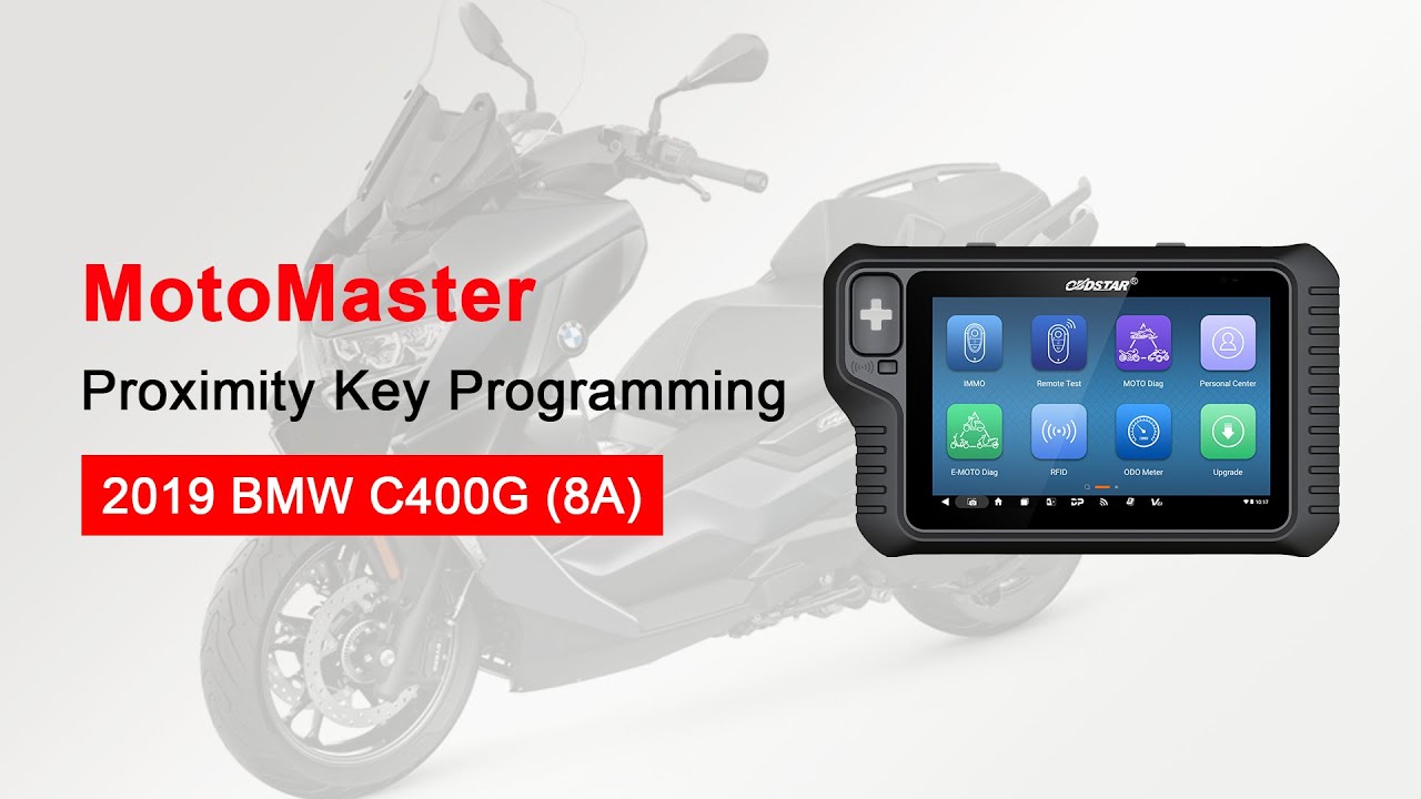 MOTOMASTER-2019 BMW C400G 8A Proximity Key Programming (Add Keys)