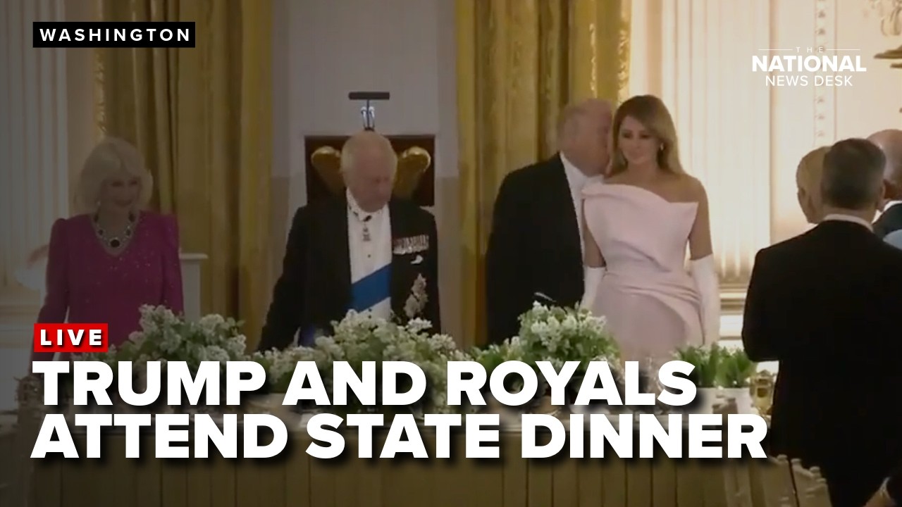 Президент Трамп, первая леди Мелания Трамп и члены королевской семьи присутствовали на государств...