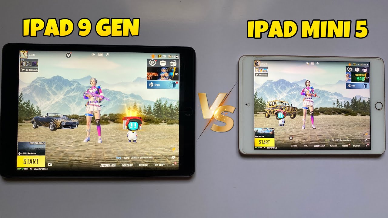 IPAD 9 GEN VS IPAD MINI 5 PUBG TEST FPS.LAG.GRAPHICS.BATTERY TEST WITH RECORDING /GYRO+HANDCAM