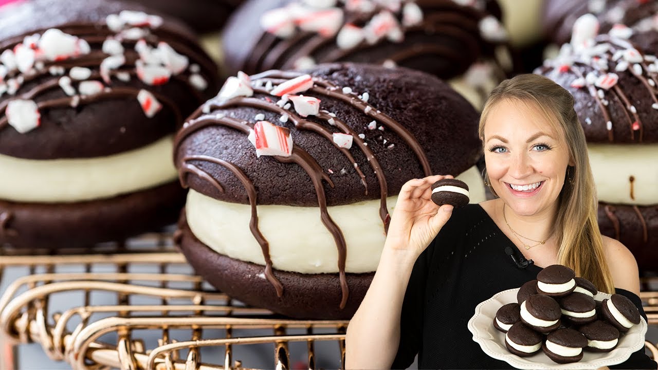 Peppermint Bark Flavored Whoopie Pies