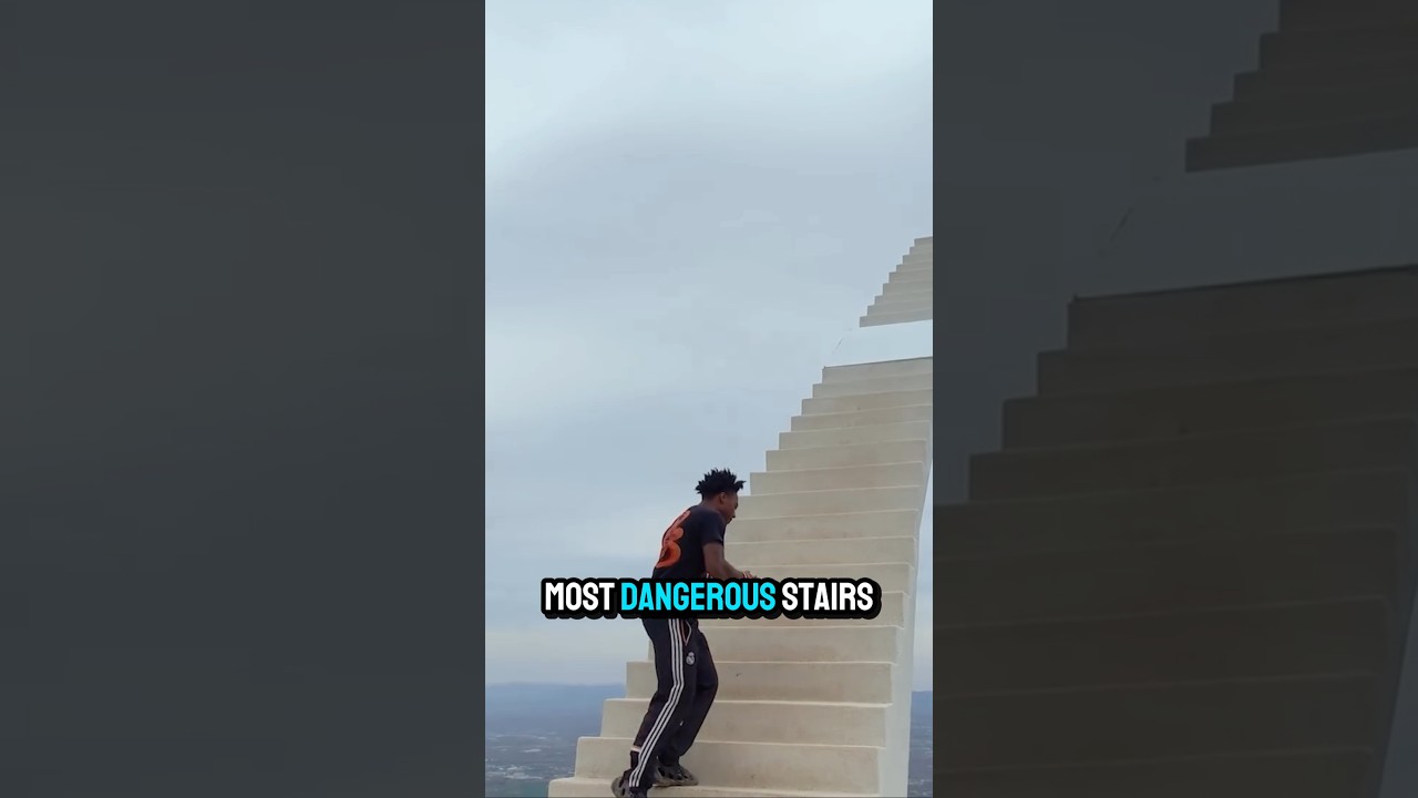 Trying to climb the most dangerous stairs in China