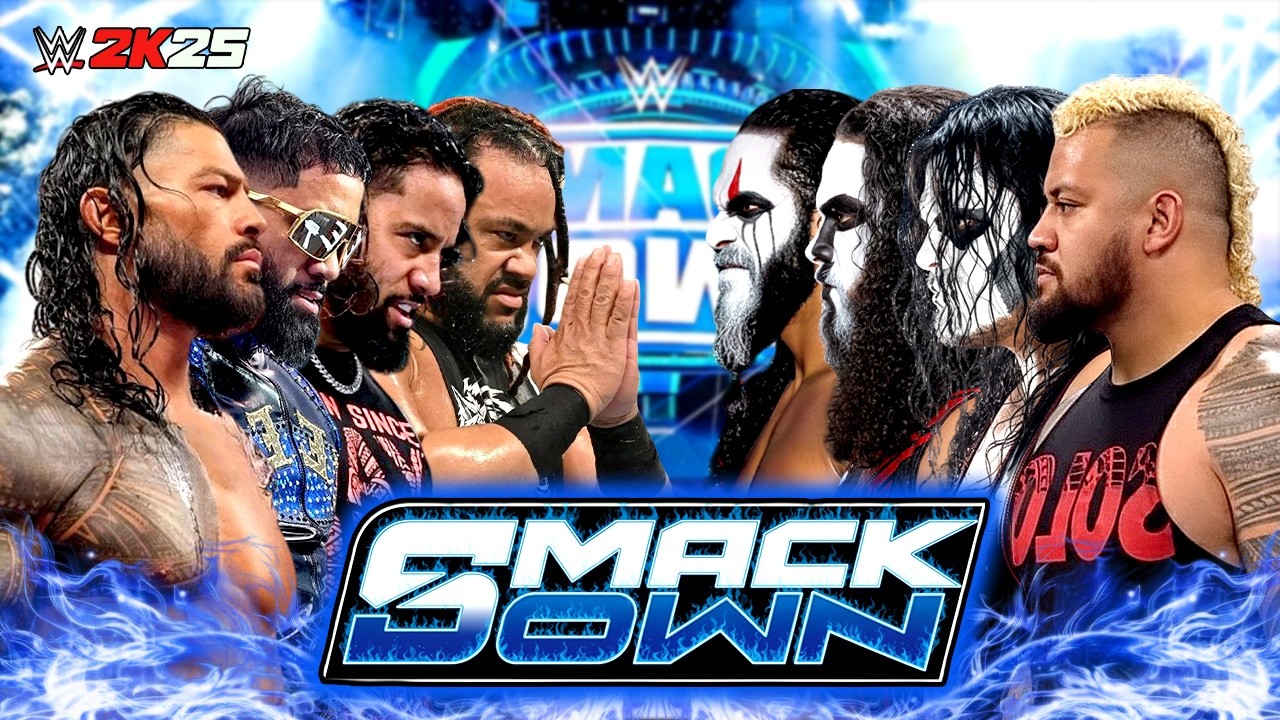 WWE Роман Рейнс и The Bloodline против Соло Сикоа и The MFTs | Полный матч WWE на SMACKDOWN 28 фе...