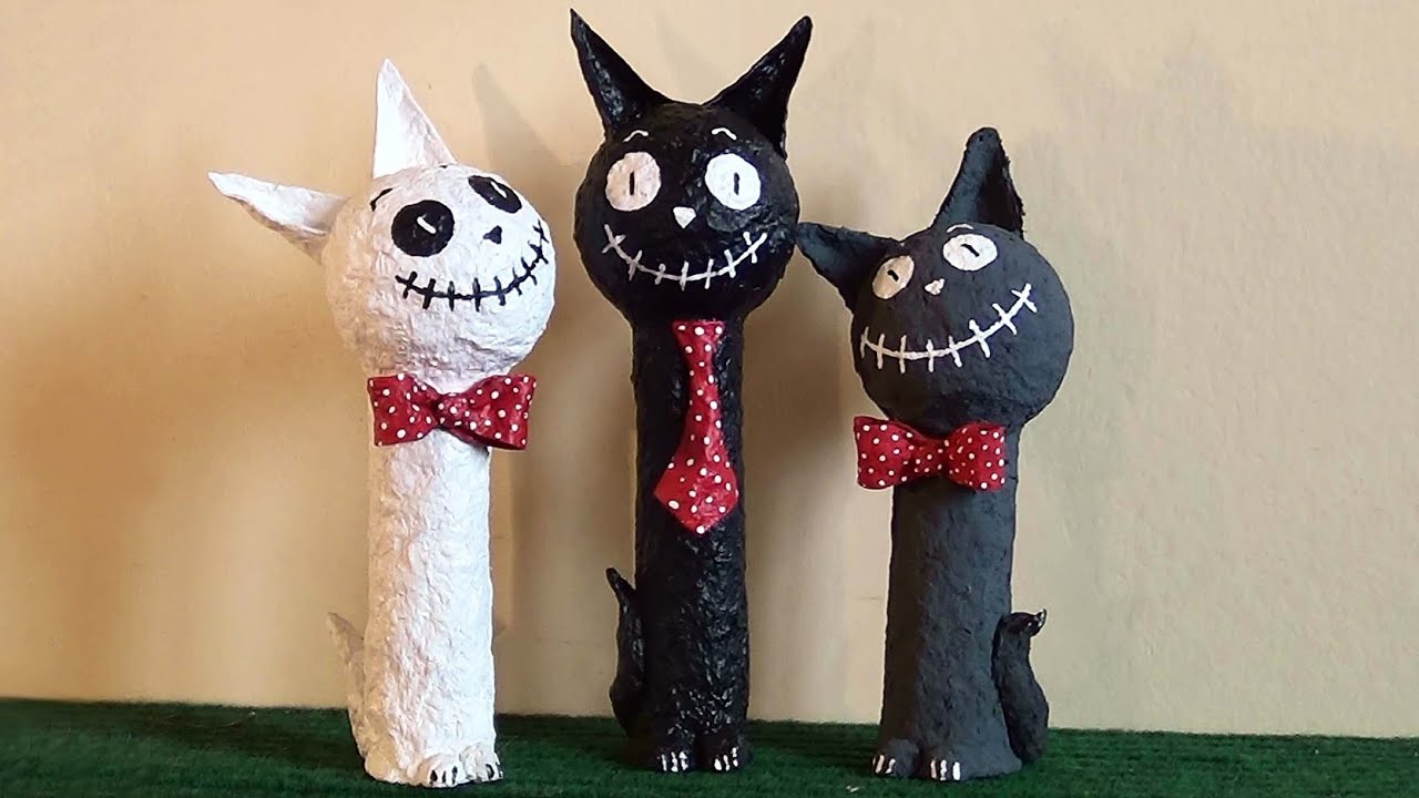 LINDO!! Aprenda a Fazer um Brinquedo Gato Engraçado (Papel Mache) - DIY Toy Funny Cat (Mache Paper)