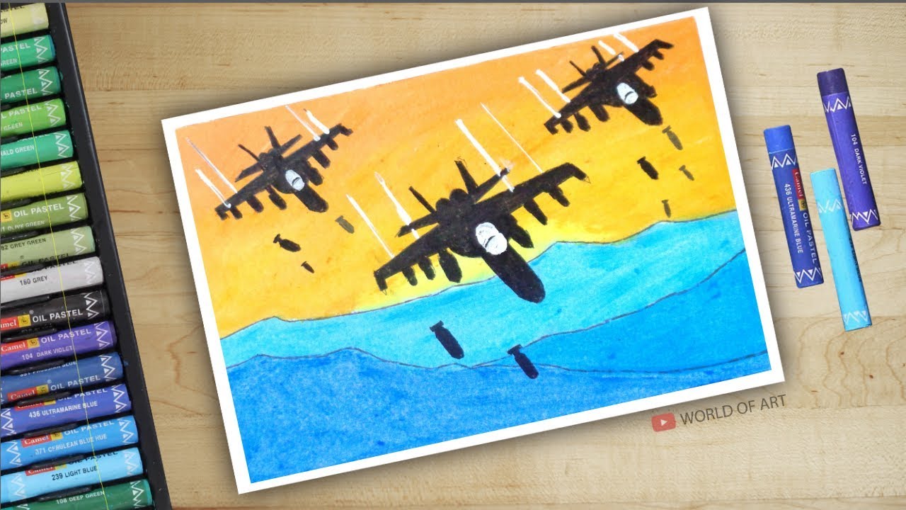 IAF Air Strike Drawing with Oil Pastel | Salute to Indian Air Force