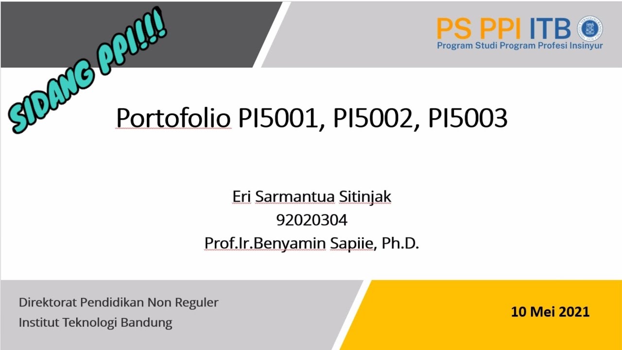 SIDANG PROGRAM PROFESI INSINYUR DI ITB