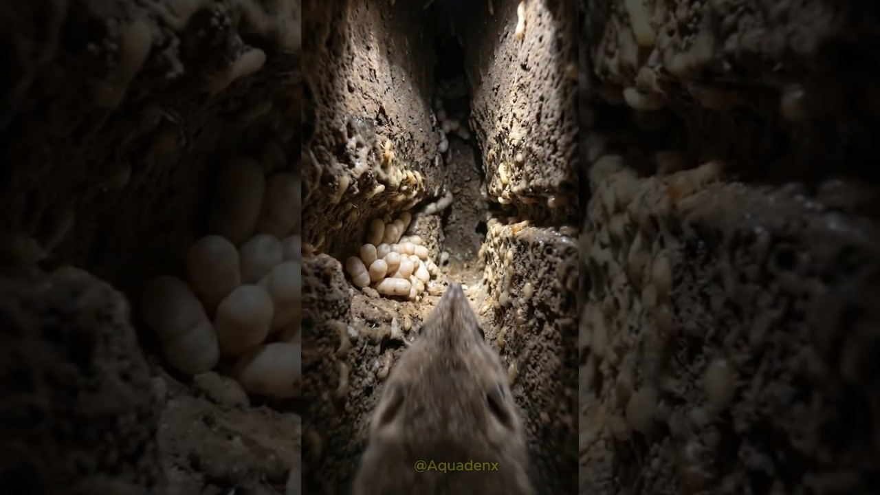 We Put a Micro Camera on a Shrew&hellip; and It Entered a Termite Mound  #turtle #wildlife