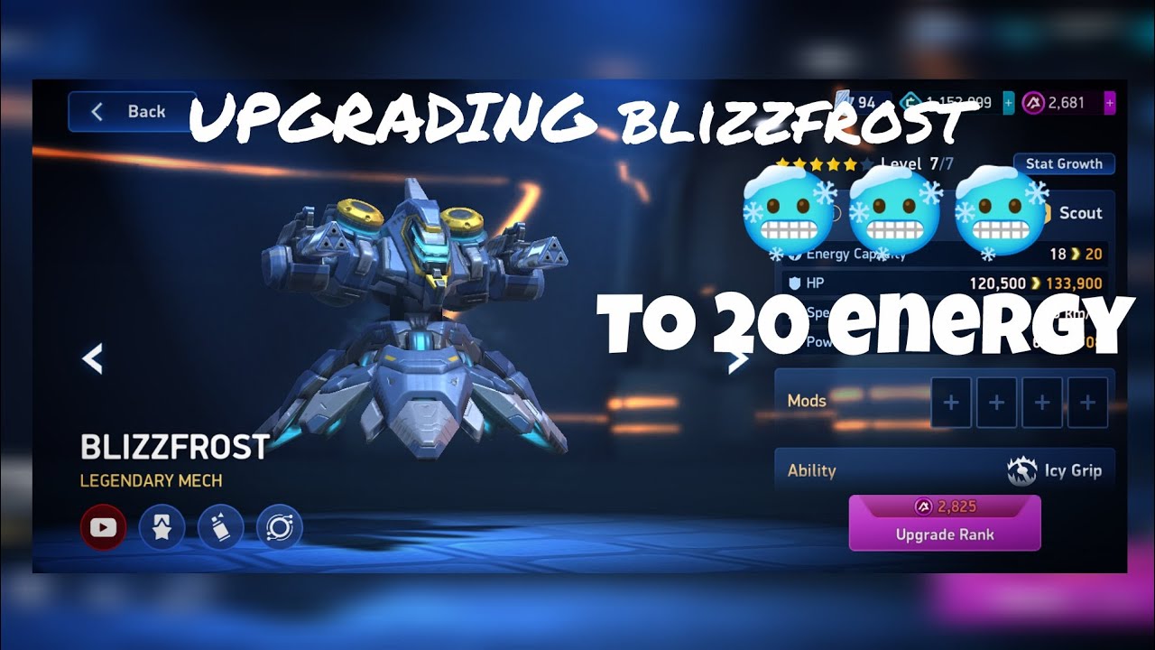 UPGRADING BLIZZFROST TO 20 ENERGY CAPACITY 🥶🥶🥶🔥🔥🔥🔥MECH ARENA BLIZZFROST #mecharena #gaming #games 