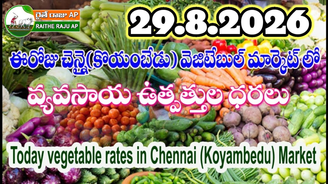 #all ఈరోజు చెన్నై కోయంబేడు మార్కెట్ లో కూరగాయల ధరలు#today vegetable rates Koyambedu market #Chennai 