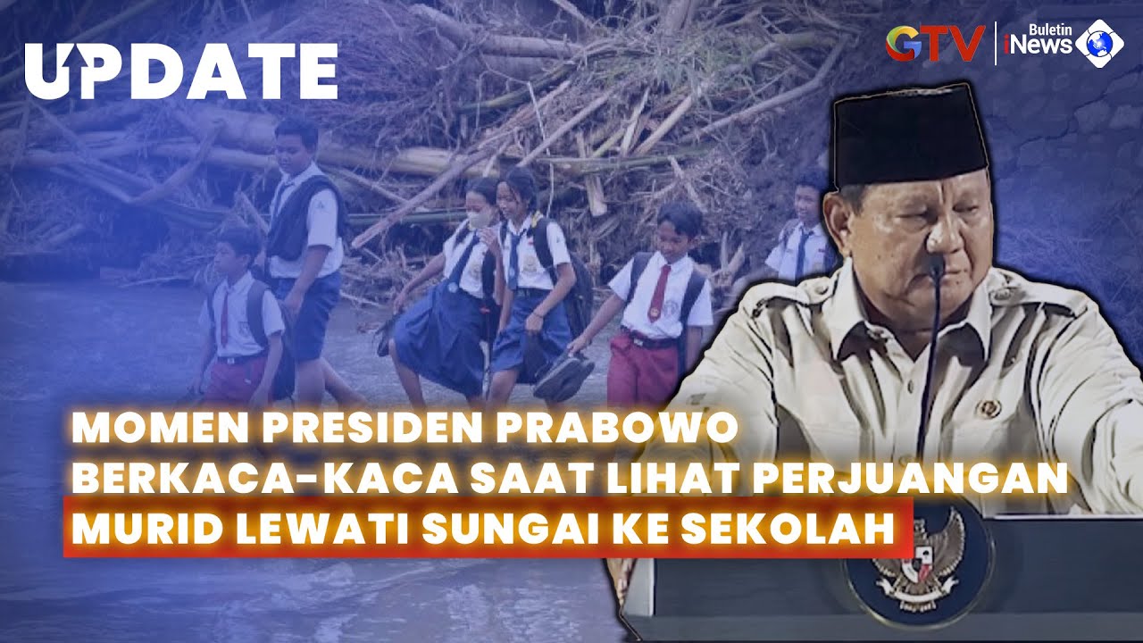 Prabowo Berkaca-kaca Lihat Perjuangan Murid ke Sekolah Lewati Sungai: 