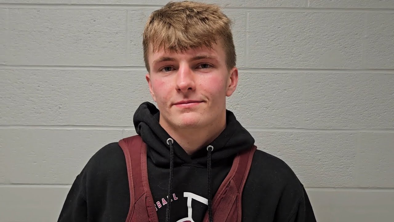 Grundy Center's Judd Jirovsky after victory over Pleasantville (Feb. 21, 2026)