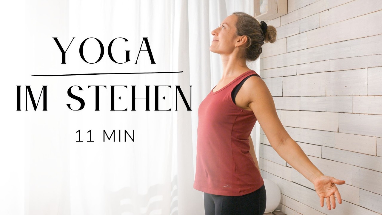 11 Min Yoga im Stehen | Verspannungen in Schultern, Rücken, Nacken lösen | ohne Matte