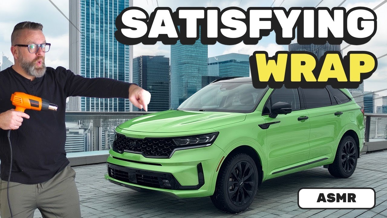 Kia Sorento Full Wrap | Avery Green Pearlescent Vinyl ASMR Tutorial 💚✨