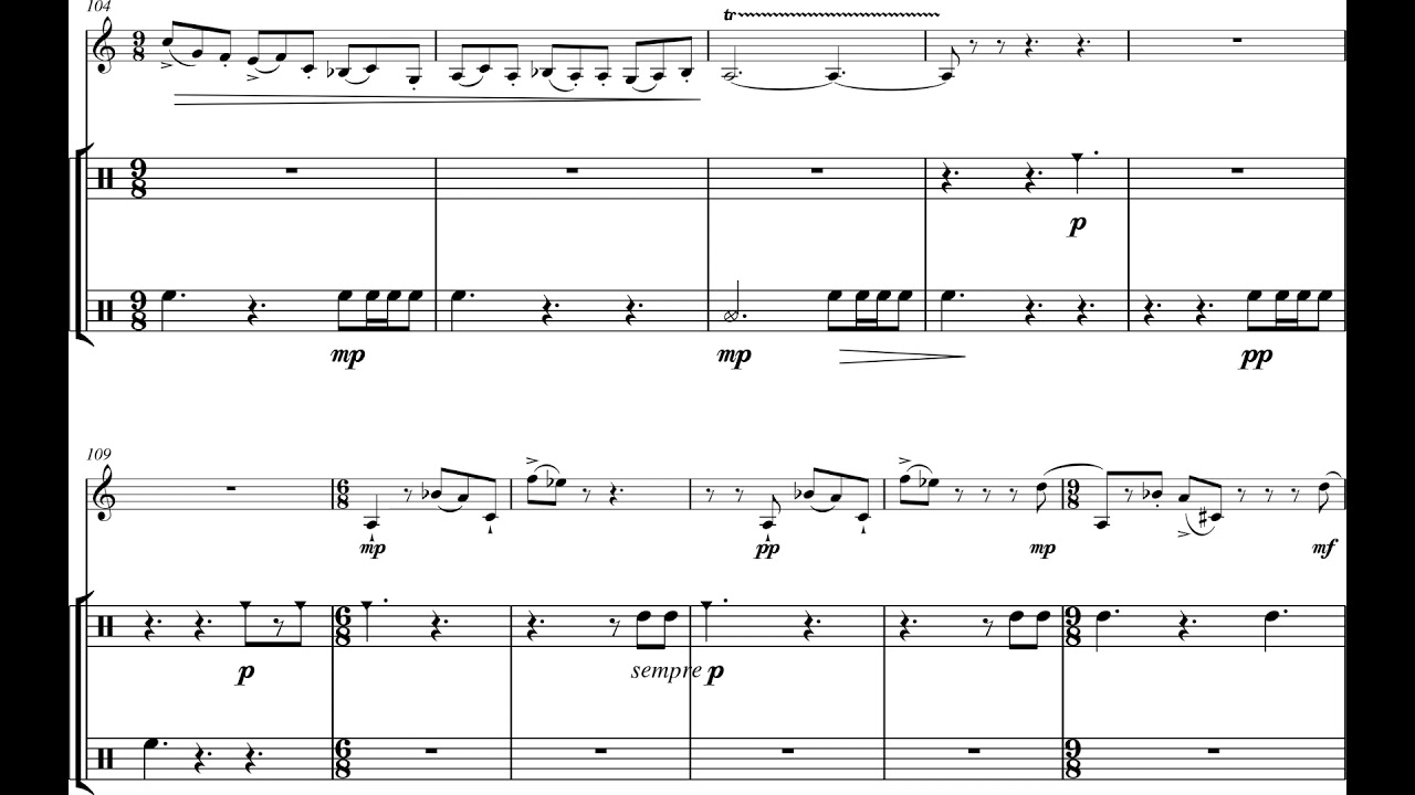 Matthew Saunders - Lady Glides on the Moon for Clarinet and Percussion (2012) [Score-Video]