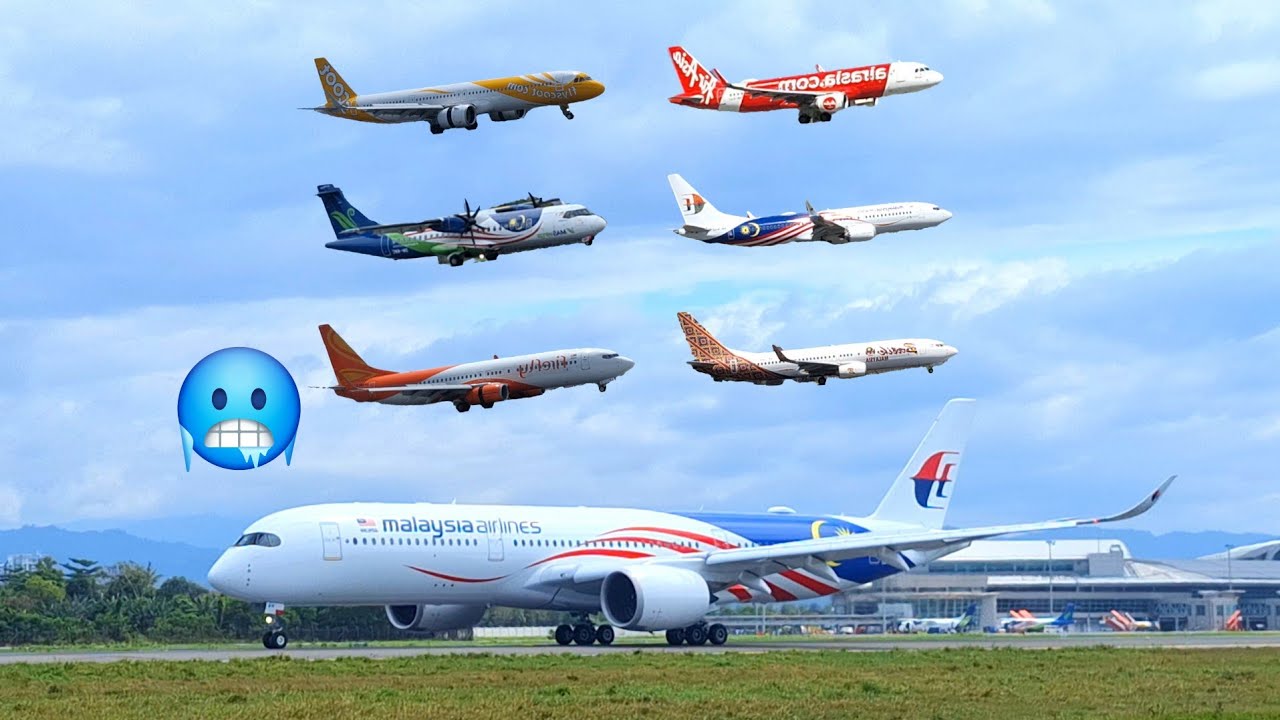 !SPOTTING! planes takeoff and landing at KOTA KINABALU INT'I AIRPORT ! #!ada si besar landing kk!#