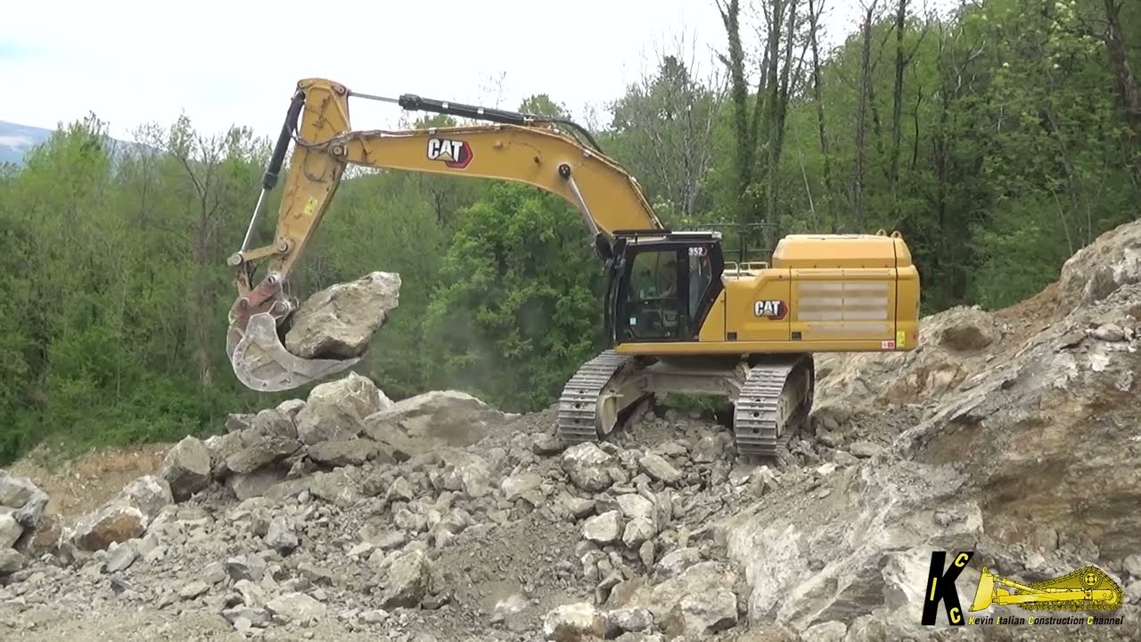 CATERPILLAR 352 ME EXCAVATOR WORKHARD in a Stone Quarry pt6 #caterpillar #excavator #heavyequipment