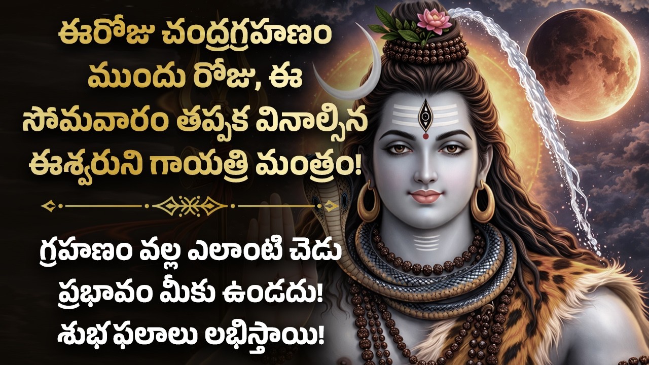 🌕ఈరోజు చంద్రగ్రహణం రోజు తప్పక వినాల్సిన చంద్రదేవుని గాయత్రి మంత్రం Shiva Mantra Chandra Grahana 2026