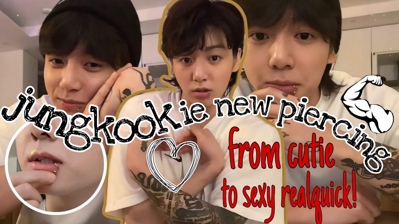 BTS JUNGKOOK FLEXING HIS MUSCLES & NEW LIP PIERCING 💜🐰