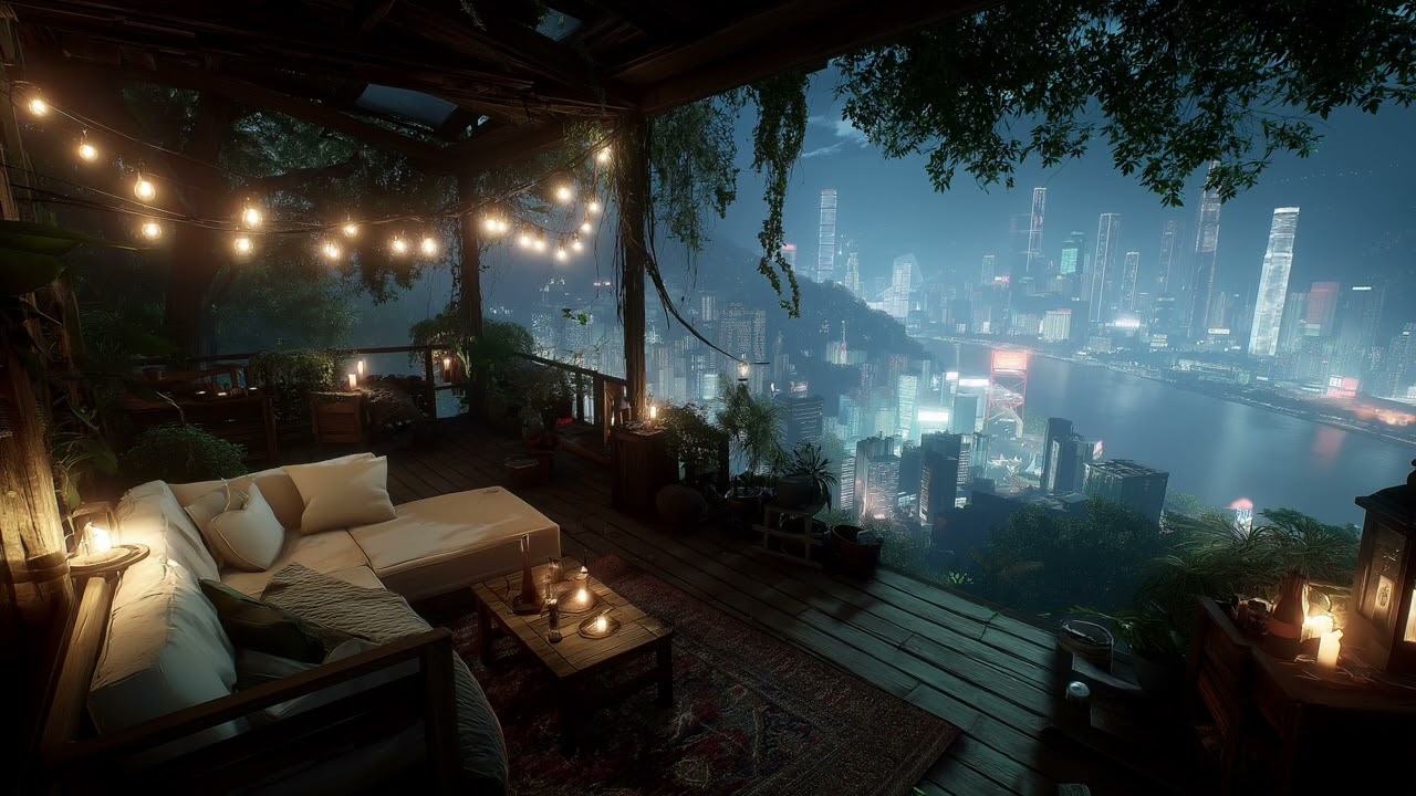 【Deep Focus】A Cozy Terrace Overlooking the Neon City