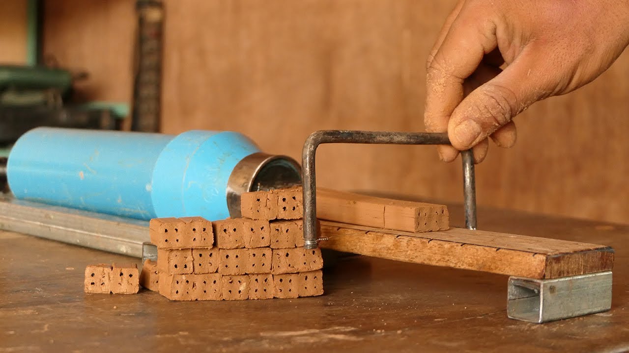 Bricklaying - How to make mini bricks from PVC by manual method