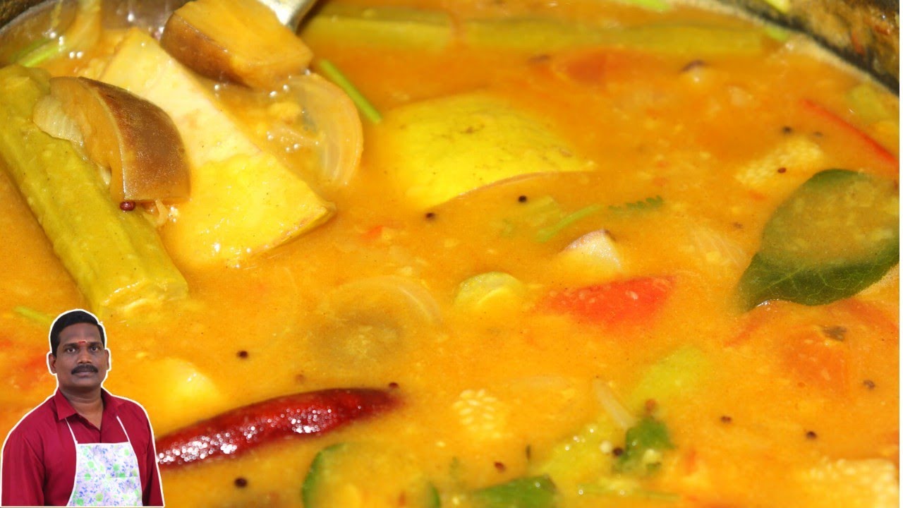 கத்தரிக்காய் முருங்கைக்காய் மாங்காய் சாம்பார்  | Sambar | Balaji's kitchen