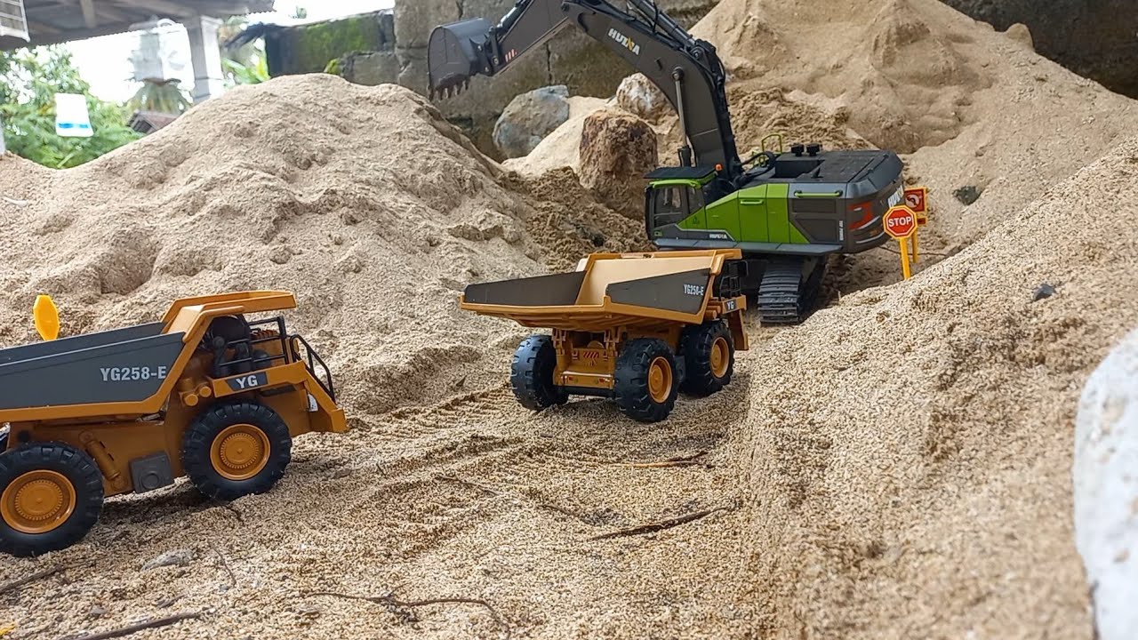 #MainnRC miniatur kontruksi || menambang pasir rc excavator dan dump truk