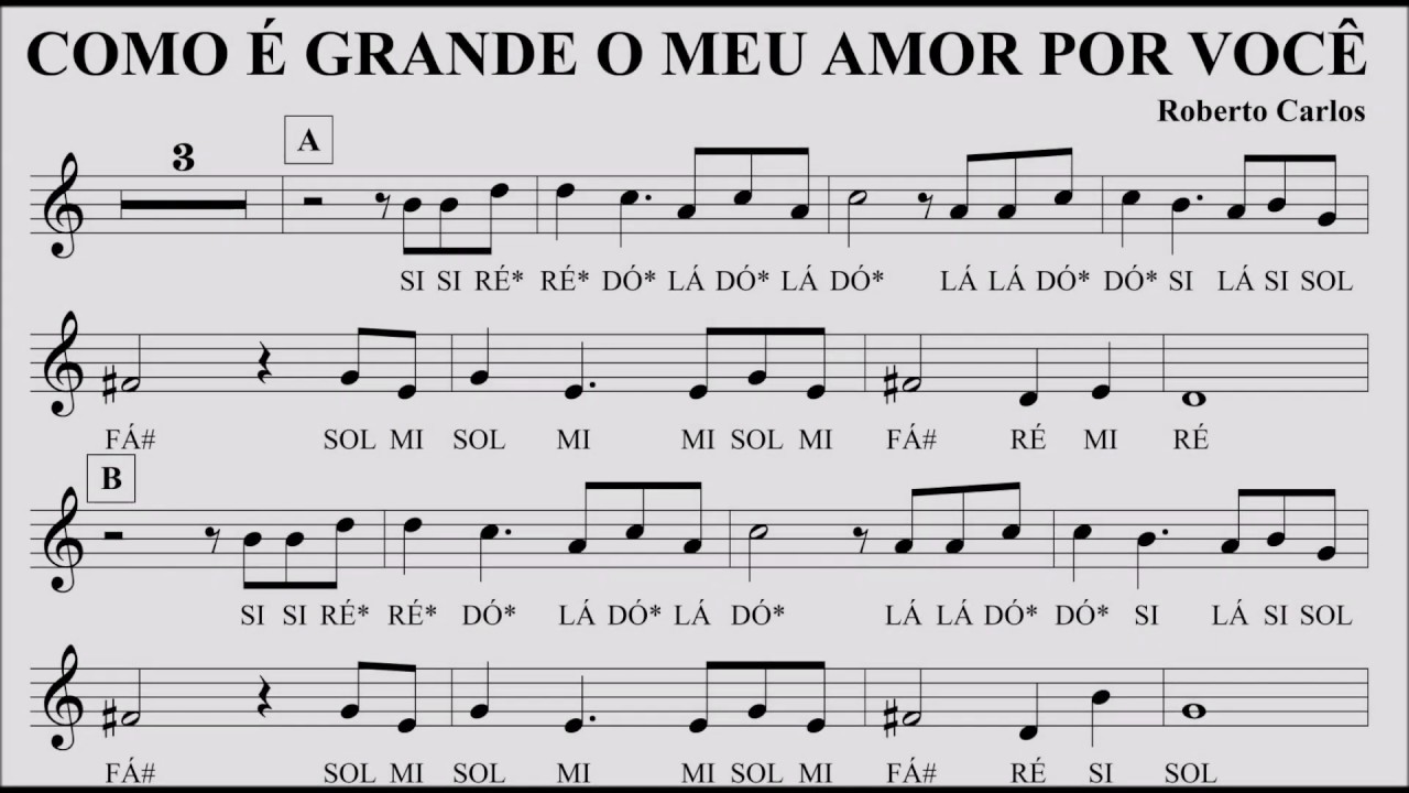 Como é grande o meu amor por você - FLAUTA DOCE