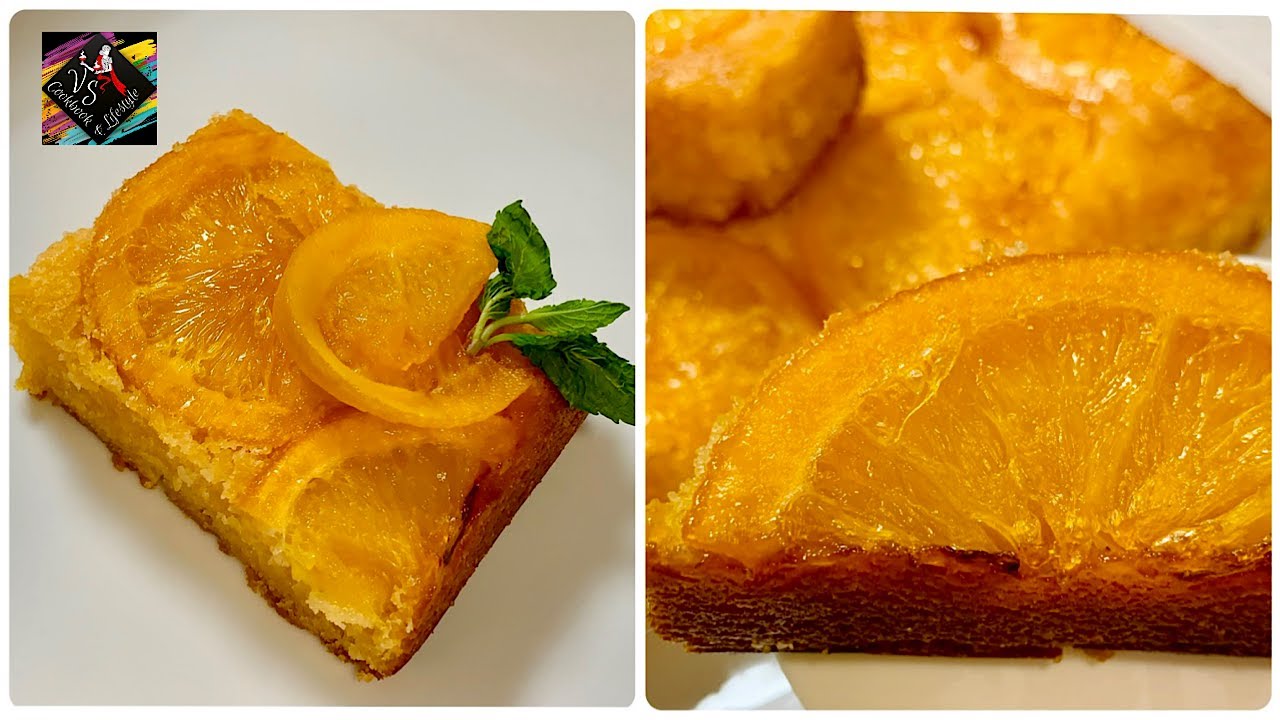 Eggless upside down orange cake | Orange cake eggless | Orange upside down cake | Vegan orange cake