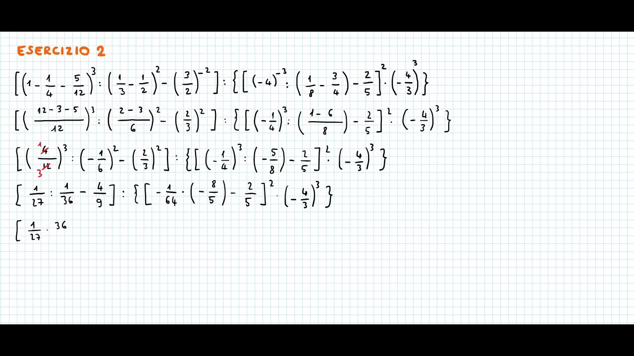 Numeri Razionali - Esercizi espressioni con potenze