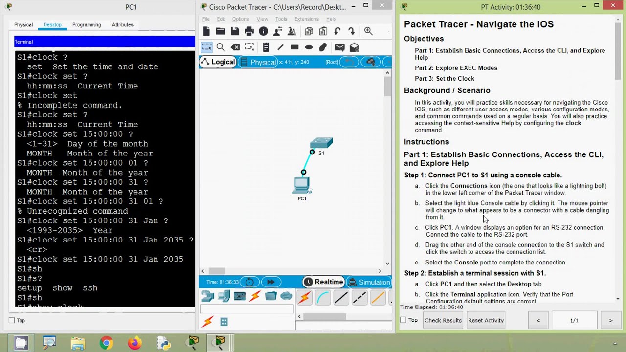 2.3.7 Packet Tracer - Navigate the IOS
