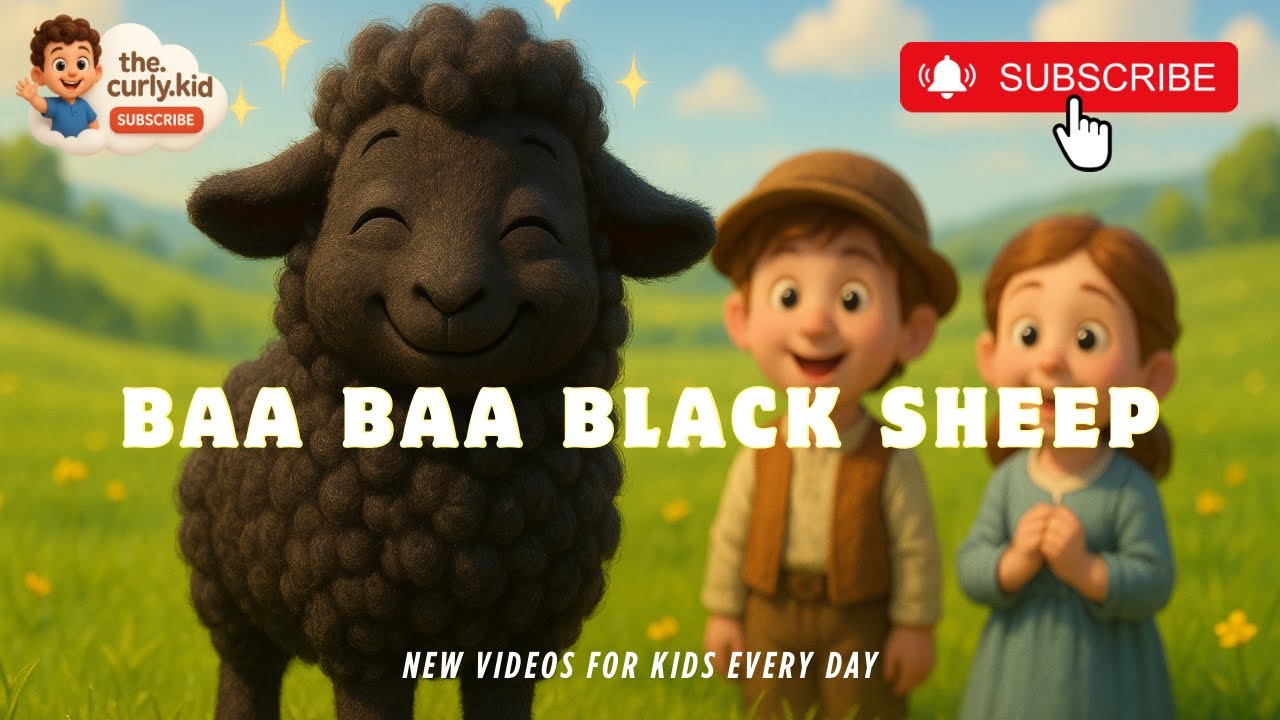 Baa Baa Black Sheep | Nursery Rhyme | English Rhyme For Kids | Nursery Poem | The Curly Kid 