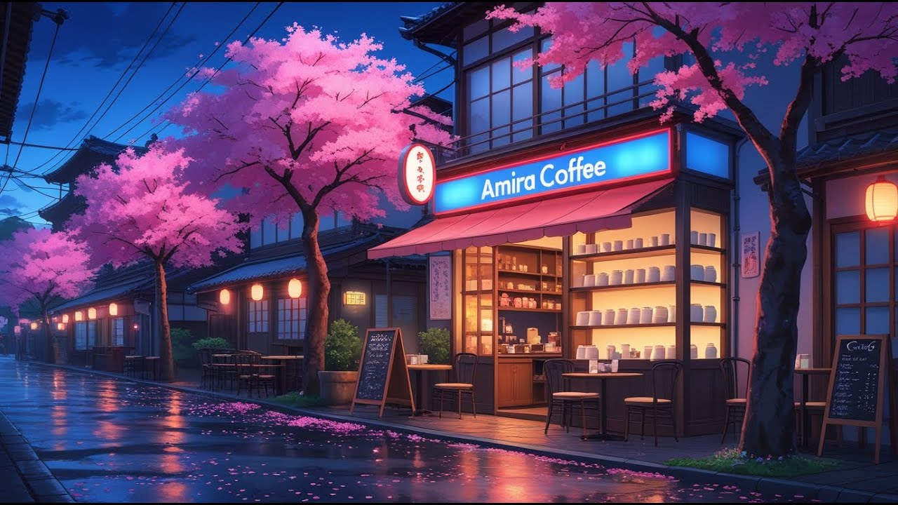 Lofi Rainy Café Playlist for Long Study Sessions ☔ Vintage 80s Chillhop Energy