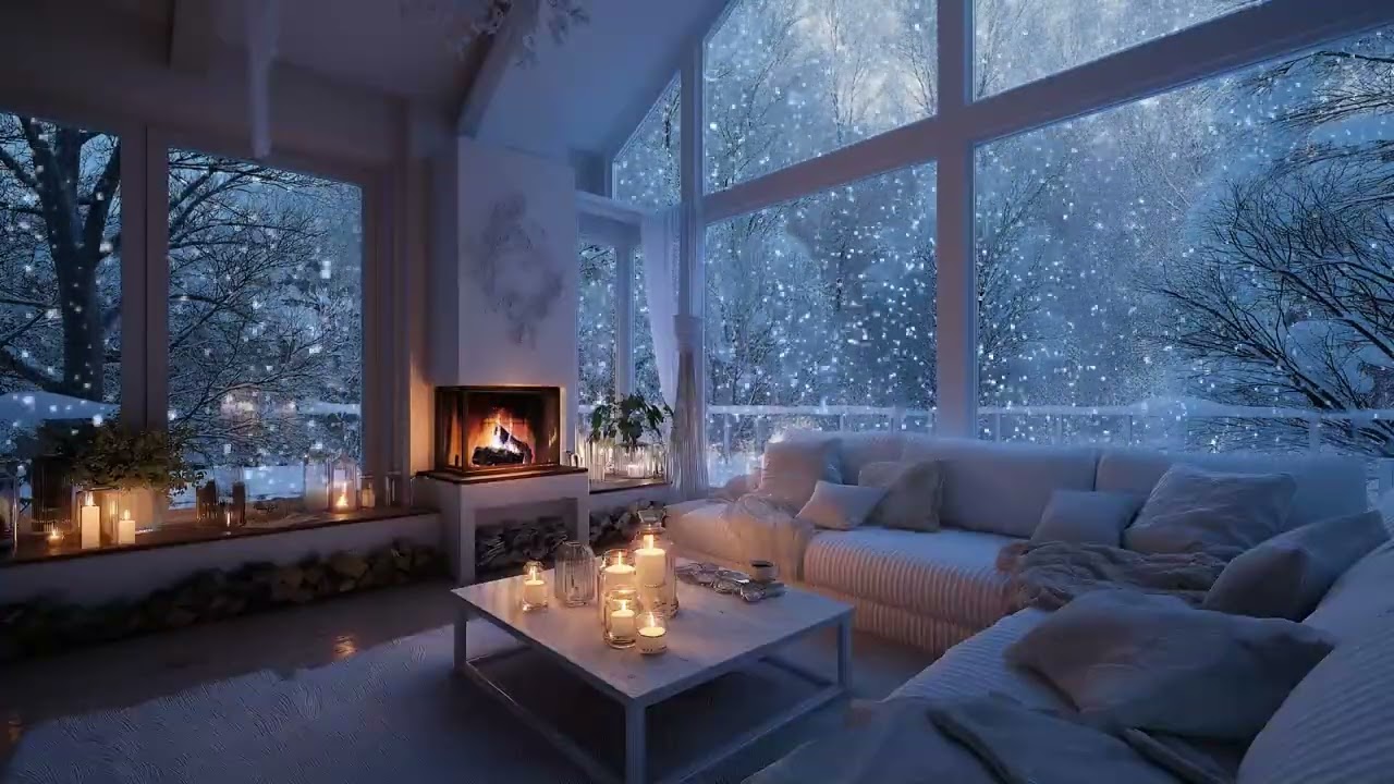 Cozy Snowy Window ❄️ 3H Relaxing Piano Music for Deep Focus & Stress Relief