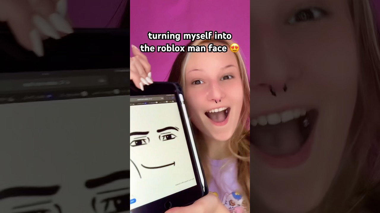 turning myself into the roblox man face 😍 #roblox #makeuptutorial #makeup #lifehack #satire