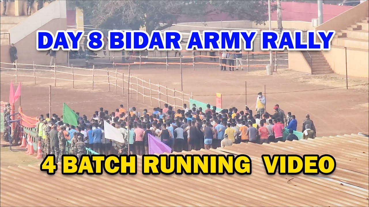 8 DAY Running Video 2022 | Bidar Army Rally | 1600 m with Time | 7th Day Video | Shower Raining
