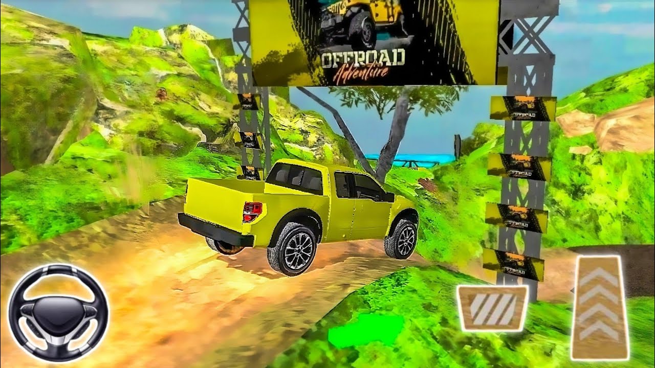 Extreme 4x4 Jeep Offroad Gameplay on Narrow Hill Dirt Road Challenge