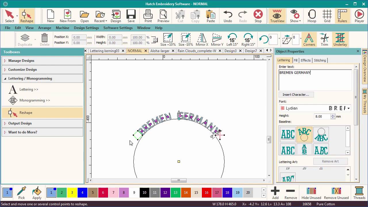 Hatch Embroidery Guide to Lettering Baselines