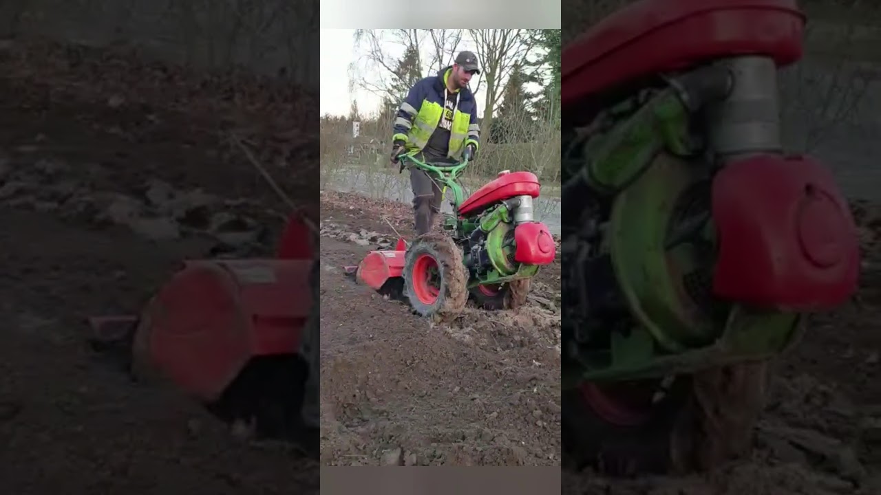 Agria 3400 mit Fräse Beet und Boden Vorbereitung